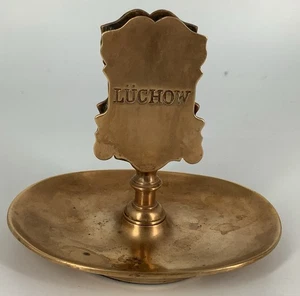 Antique LUCHOW Reastuant N.Y. Match Holder Ashtray Tobacciana William Bernard NY - Picture 1 of 16