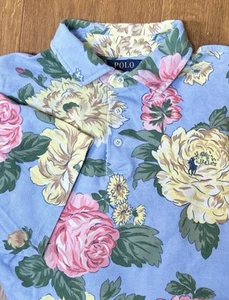 Polo Ralph Lauren Mens Shirt Hawaiian Floral Sz Large Pique Classic Fit Pony - Picture 1 of 17