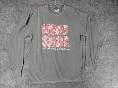 Oklahoma Sooners Shirt Mens Large Gray NCAA College Football Long Sleeve Graphic - Image 1 of 4