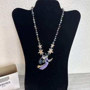 Kirks Folly Wicked Witch Pendant Necklace Purple & Silvertone -WIZARD OF OZ - Picture 1 of 19