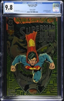 Superman #82 Chromium (DC 10/1993) Real Superman, Gr. Lantern, CGC 9.8 NM/MINT - Image 1 of 2