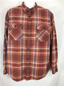 Burton Brighton Flannel Shirt Mens 2XL Red Multicolor Faded Long Sleeve Button - Picture 1 of 17