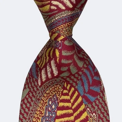 CORBATA HENRY ALA PENSEE DISEÑO ABSTRACTO SEDA MULTICOLOR HECHA EN ITALIA Foto 1 de 4