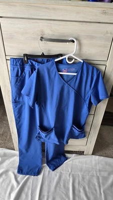 Urbane Performance Blue Scrubset Women's  L Top Pants Tall Medium Foto 1 de 4