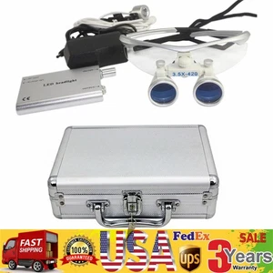 Dental Medizinisch Chirurgisch Binokular Lupe Brille + LED Stirnlicht - Bild 1 von 5