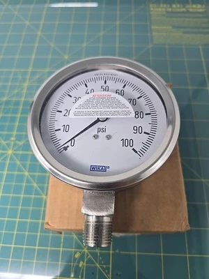 Wika Instrument LP 100PSI 1/2" NPT LM P/N 9768548 Type 232.53 - Image 1 of 4