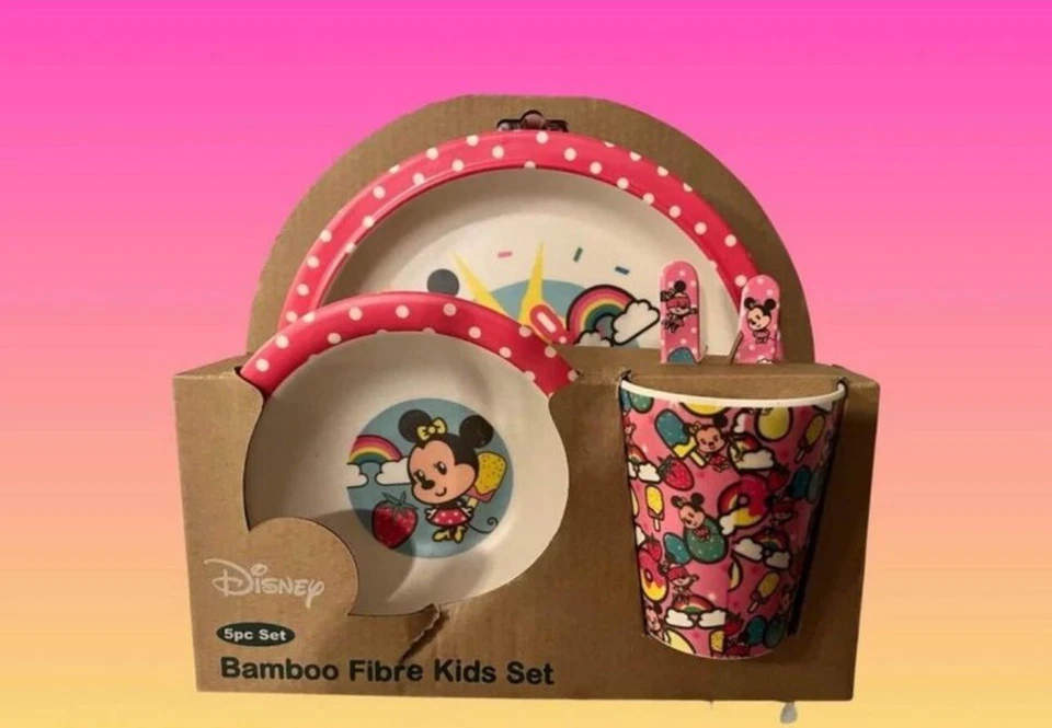 Nuevos utensilios taza tazón plato Disney Minnie Mouse para niños pequeños Foto 1 de 1