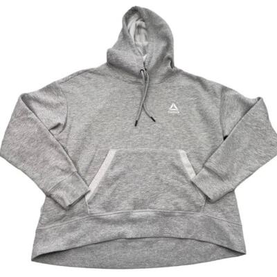 Sudadera corta con capucha Reebok RBX Renew para mujer talla grande gris relajada Foto 1 de 4