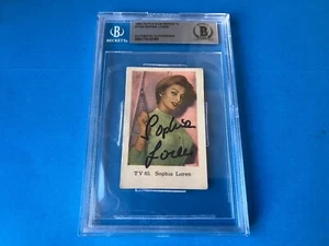 Sophia Loren Academy Legend 1962 Dutch Gum Series TV Firmado Auto Beckett BAS - Imagen 1 de 2