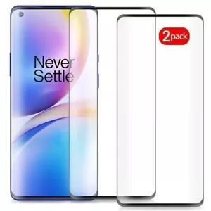 2 Pack For OnePlus 8 Pro / 5G Tempered Glass Screen Protector Full Coverage - Picture 1 of 3