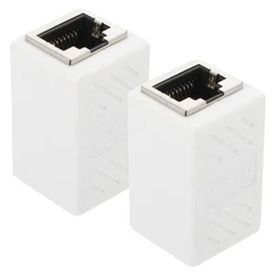 2 Pcs Network Cable Connector Ethernet Cord Extender Coupler Female - Afbeelding 1 van 12