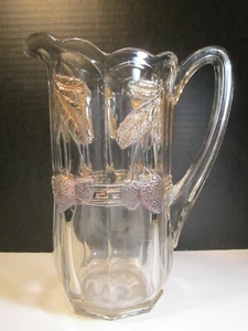 Antique EAPG Northwood Strawberry & Cable Pattern Water Tankard Pitcher - Picture 1 of 6