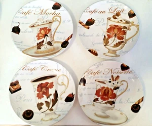 Certified International CANAPE PLATES 5-1/4" Pamela Gladding Cafe au LAIT - Picture 1 of 13
