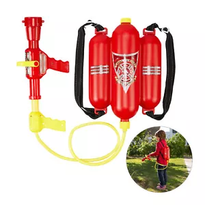Firefighter Water Blaster Gun Tank Hose Backpack Fire Extinguisher Toy Kids Yard - Picture 1 of 11
