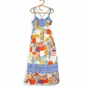 Quiksilver Womens Multicolor Sleeveless Midi Dress Regular Size Medium Patchwork - Picture 1 of 8