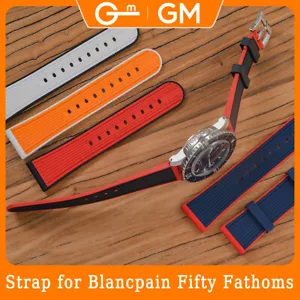 Zweifarbiges Fluorkautschukband für Blancpain Fifty Fathoms 5200 5015 5000 23 mm - Bild 1 von 16