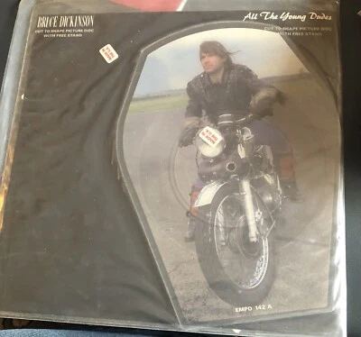 IRON MAIDEN  BRUCE DICKINSON ALL THE YOUNG DUDES VINTAGE SHAPED PICTURE DISC  - Image 1 of 2