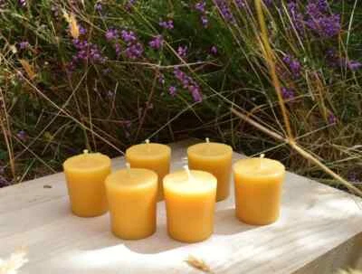 votive candles 100% pure Beeswax - straight from the bees, natural scent - Image 1 of 4