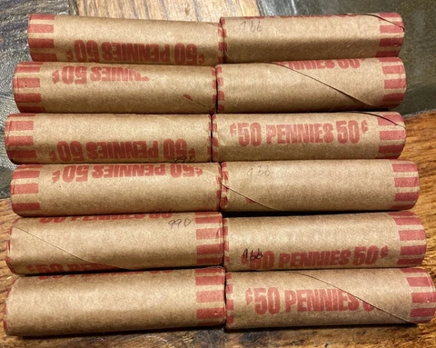 1999 D Rare OBW Bank Wrapped Lincoln Cent Roll Cover