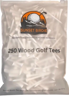 Sunset Birdie - 250 Pack Wood Golf Tees in Bulk (2 3/4 inch, White Color) - Image 1 of 4