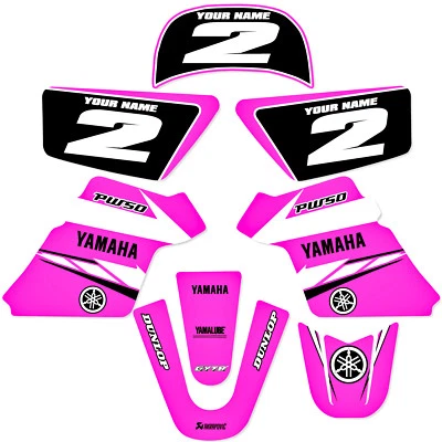 KIT GRÁFICOS CALCOMANÍAS DECO YAMAHA PW 50 PW50 Se adapta a los años 1990 - 2018 Rosa Foto 1 de 2