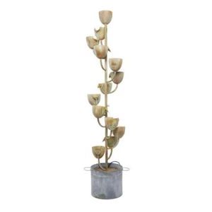 Litton Lane Freestanding Fountain 13"x75" Spiraling Cascading Iron Cups Copper - Picture 1 of 8