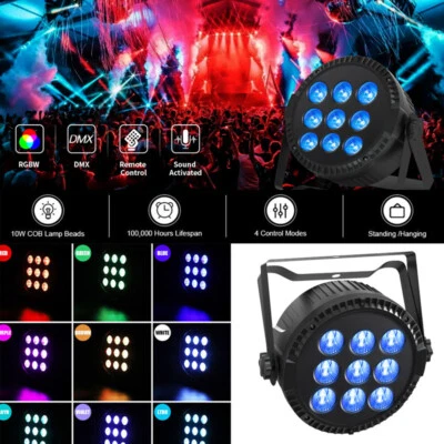 150W RGBW PAR Light 9LED Beam Stage Lighting DMX512 DJ Disco Wedding Lights - Image 1 of 4