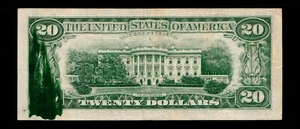 Billete de 20 dólares de la Reserva Federal Cleveland 1981-A error de mancha de tinta - Imagen 1 de 2