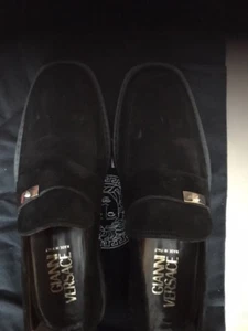 Gianni Versace New Black Suede Slip-On Men's Shoes Sz.7.5.See measurements - Picture 1 of 2