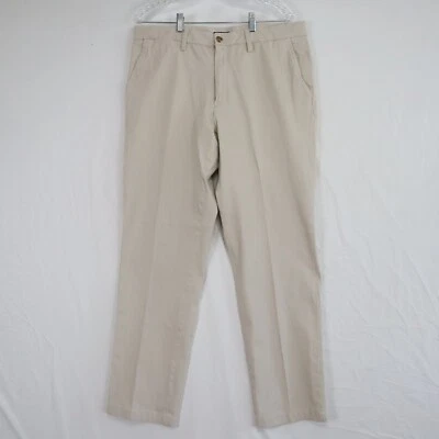 Club Room Pants Mens 34x32 Straight Leg Khaki Chino Stretch Flat Front Beige - Image 1 of 4