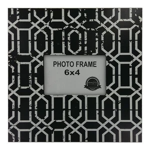 NUEVO marco de madera Adams&Co 12x12x1,5 (pic geométrico 4 por 6 negro/blanco #516 - Imagen 1 de 1