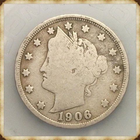 1906 Liberty Nickel  "Not Cleaned or Chemically Treated" *Actual Coin Pictured* Cover