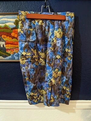 Falda lápiz floral azul Plenty by Tracy Reese Anthropologie talla 6 pequeña S Foto 1 de 4