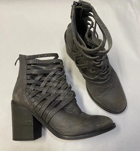 Free People Women’s Carrera Woven Leather Ankle Boots Booties Size US 6.5-7 NWOT - Picture 1 of 17