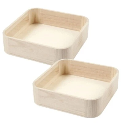 2 X Holz Paulownia Ablage 25cm Quadratisch Geschirr Servier Dekoration & Farbe - Bild 1 von 3