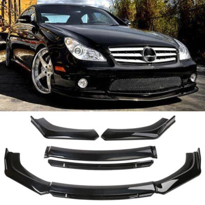 Kit de carrocería divisor alerón labial parachoques delantero negro brillante para Mercedes-Benz CLS CLA Foto 1 de 4