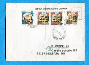 CASTELLI £.100 x 3 + £.50  su  CEDOLA COMMISSIONE LIBRARIA   (263772) - Imagen 1 de 1
