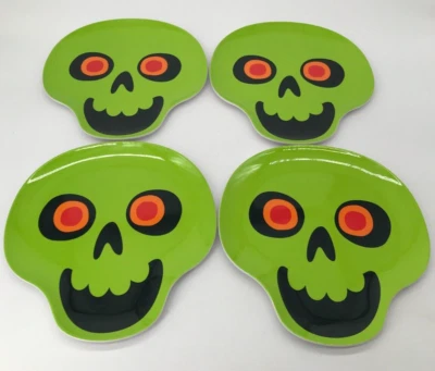 Juego de 4 platos de melamina esqueleto verde Halloween Target Hyde & EEK Foto 1 de 4