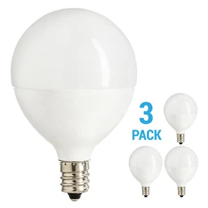 3 Pack LED G16.5 Globe Light Bulb 7W =60W Dimmable Candelabra E12 Vanity Frosted - Picture 1 of 4