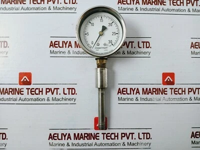 Ashcroft 1008 Pressure Gauge 0-30 PSI W/ Soldered Bronze Tube & Brass Socket - image 1 of 4