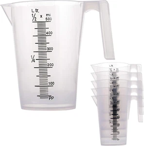 1/2 Liter (500Ml) Plastic Graduated Measuring and Mixing Pitcher (Pack of 6) - H - Picture 1 of 12