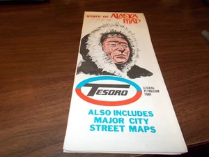 1973 Tesoro/Alaskan Petroleum Corp. Alaska Vintage Road Map / Scarce Map - Picture 1 of 1