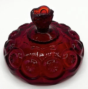 "De colección Luna y Estrellas Rojo Rubí Fenton LG Wright Tapa SOLO REPUESTO 6"" Diámetro" - Imagen 1 de 4