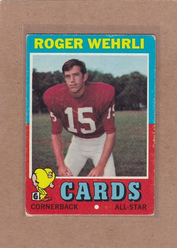 1971 TOPPS FOOTBALL ROGER WEHRLI ROOKIE #188 CARDINALS VGEX *A41198 - Image 1 of 1