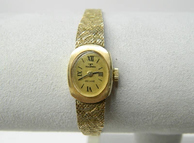 Vintage Technos De Luxe 10 Karat Gold Filled Ladies Watch with 1/20 10K GF Band - Image 1 of 4