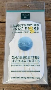 EARTH THERAPEUTICS Moisturizing FOOT SOCKS~One Size~WHITE Stretch Cotton NWT - Picture 1 of 6