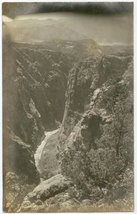 c1910 Royal Gorge from Pt Lookout Colorado - early Gebhardt Real Photo - Imagen 1 de 2