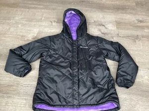 Columbia Reversible Youth girls Size XL 18/20 Black Purple Fleece Softshell Coat - Picture 1 of 14