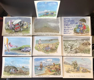 10 x Humorous British Weather Postcard J Arthur Dixon & Rupert Besley Cartoon - Image 1 of 4
