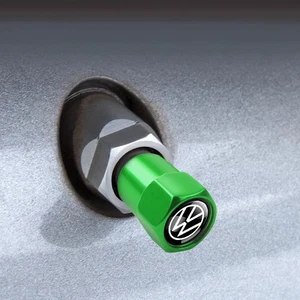 4pcs Car Wheel Tyre Valve Dust Caps – Green Badge Style – Fits V ....... W - Picture 1 of 2